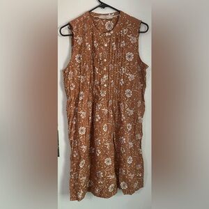 Sleeveless Floral Brown Top